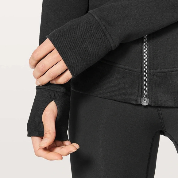 Lululemon Scuba Hoodie Light  Cotton Fleece (Floral Flock) Black - Picture 4 of 9